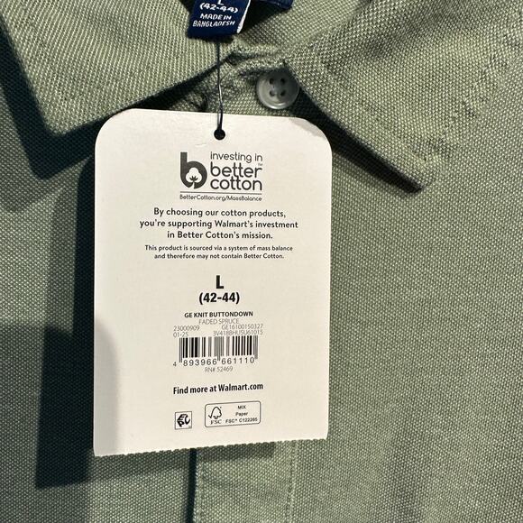 George Knit Button Up Short Sleeve Sage Green NWT Large Work Business Casual - Picture 3 of 8